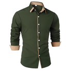 Matthew | Stylish Contrast-Collar Button-Down Shirt - Valereo