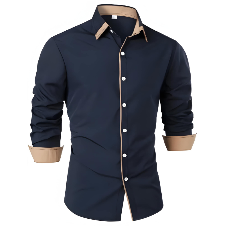 Matthew | Stylish Contrast-Collar Button-Down Shirt - Valereo