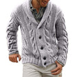 Men's Chunky Knit Cardigan Shawl Collar