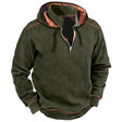 Men's Quarter Zip Hoodie Contrast Stitching