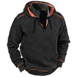 Men's Quarter Zip Hoodie Contrast Stitching
