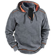 Men's Quarter Zip Hoodie Contrast Stitching