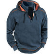 Men's Quarter Zip Hoodie Contrast Stitching