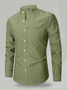 Michael | Refined Band Collar Textured Shirt - Valereo