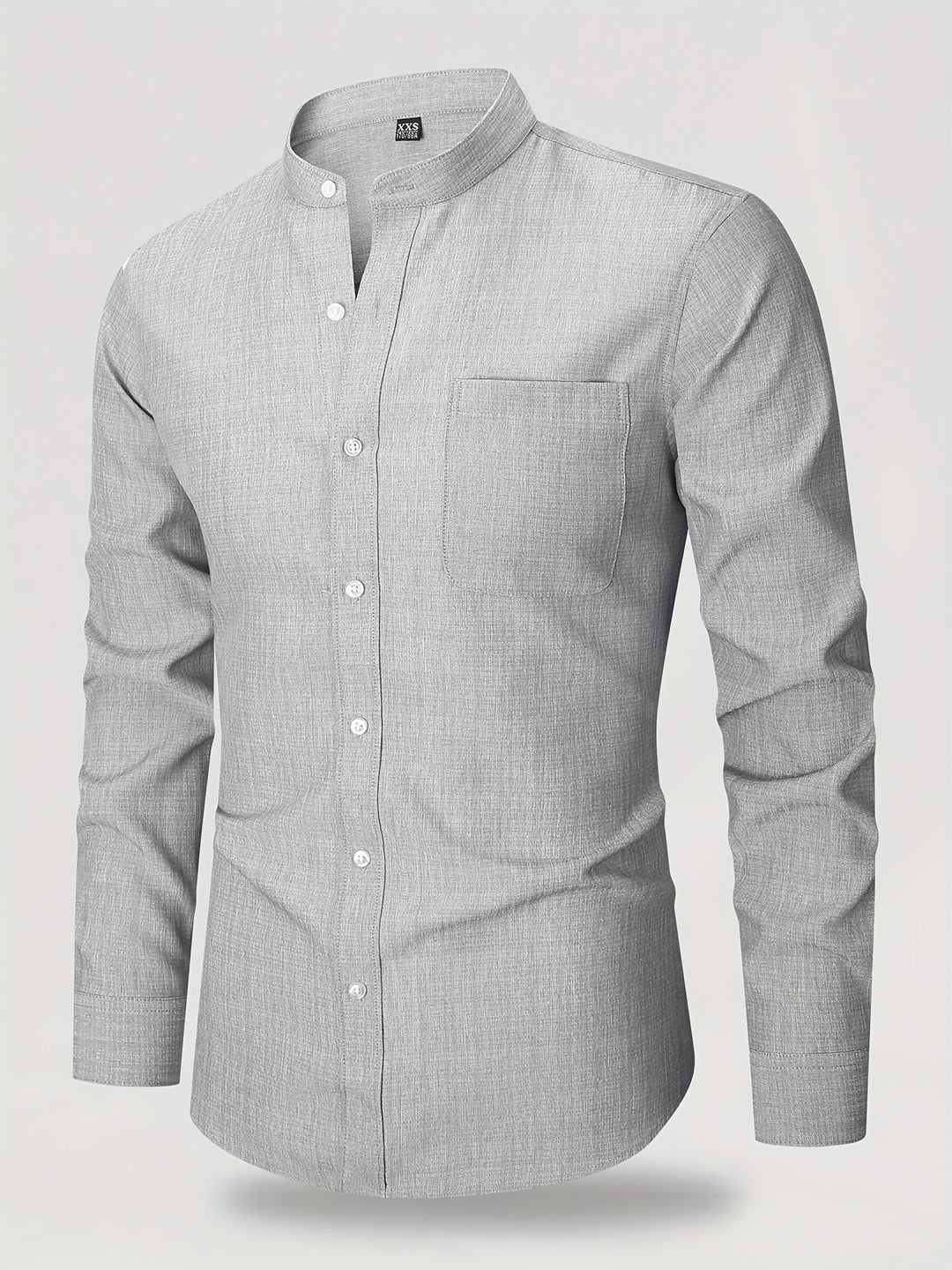 Michael | Refined Band Collar Textured Shirt - Valereo