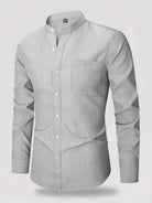 Michael | Refined Band Collar Textured Shirt - Valereo