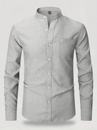 Michael | Refined Band Collar Textured Shirt - Valereo