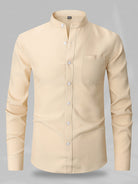 Michael | Refined Band Collar Textured Shirt - Valereo