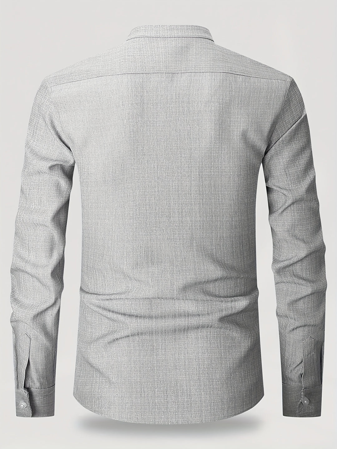 Michael | Refined Band Collar Textured Shirt - Valereo