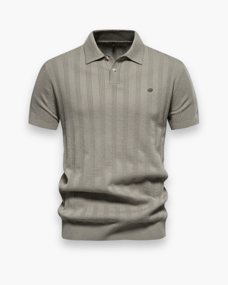 Michael | Timeless Ribbed Knit Polo Shirt - Valereo