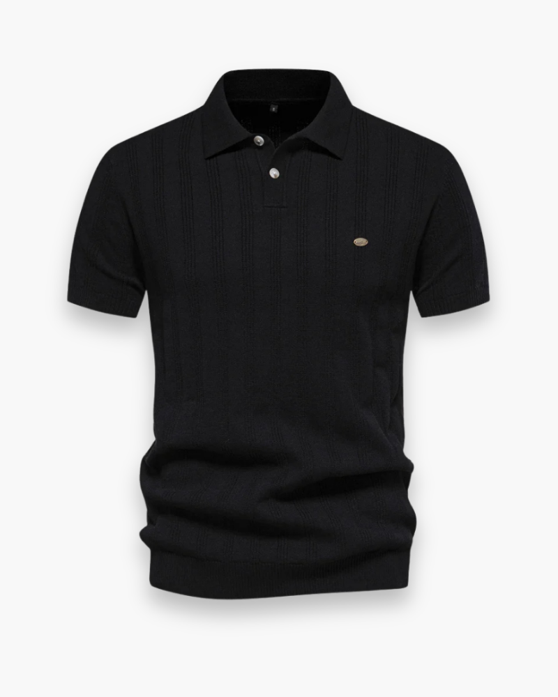 Michael | Timeless Ribbed Knit Polo Shirt - Valereo