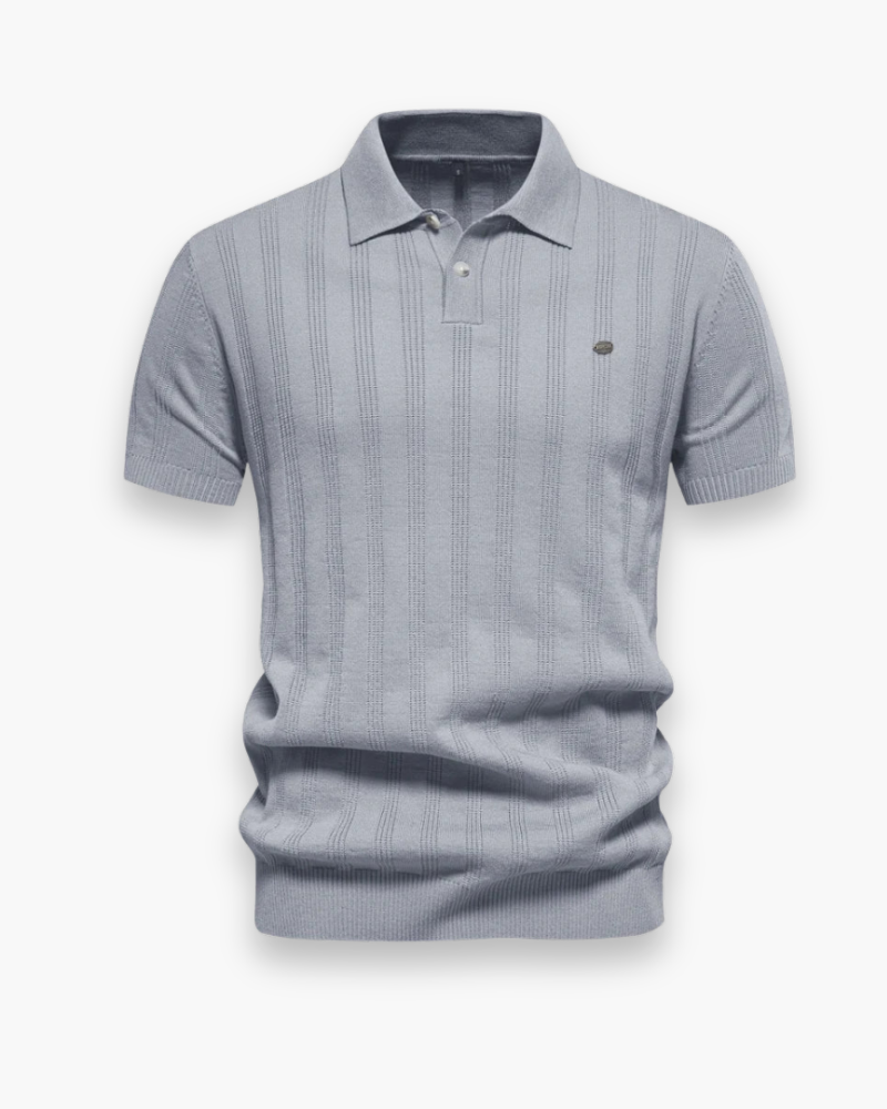 Michael | Timeless Ribbed Knit Polo Shirt - Valereo