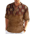 Men's 3D Polo Shirt Patchwork Long Sleeve