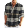 Men's 3D Polo Shirt Patchwork Long Sleeve