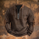 Nathan | Casual Cable Knit Quarter-Zip Sweater - Valereo