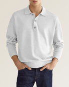 Nathan | Refined Knit Long-Sleeve Polo Shirt - Valereo