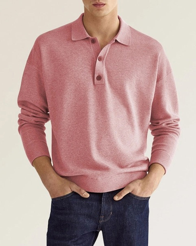 Nathan | Refined Knit Long-Sleeve Polo Shirt - Valereo