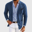Nathan | Refined Notched Lapel Knit Cardigan - Valereo