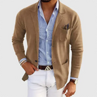 Nathan | Refined Notched Lapel Knit Cardigan - Valereo