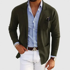 Nathan | Refined Notched Lapel Knit Cardigan - Valereo