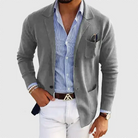 Nathan | Refined Notched Lapel Knit Cardigan - Valereo