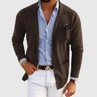 Nathan | Refined Notched Lapel Knit Cardigan - Valereo