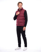 Men's Quilted Vest with Stitched Pattern