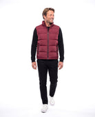 Men's Quilted Vest with Stitched Pattern
