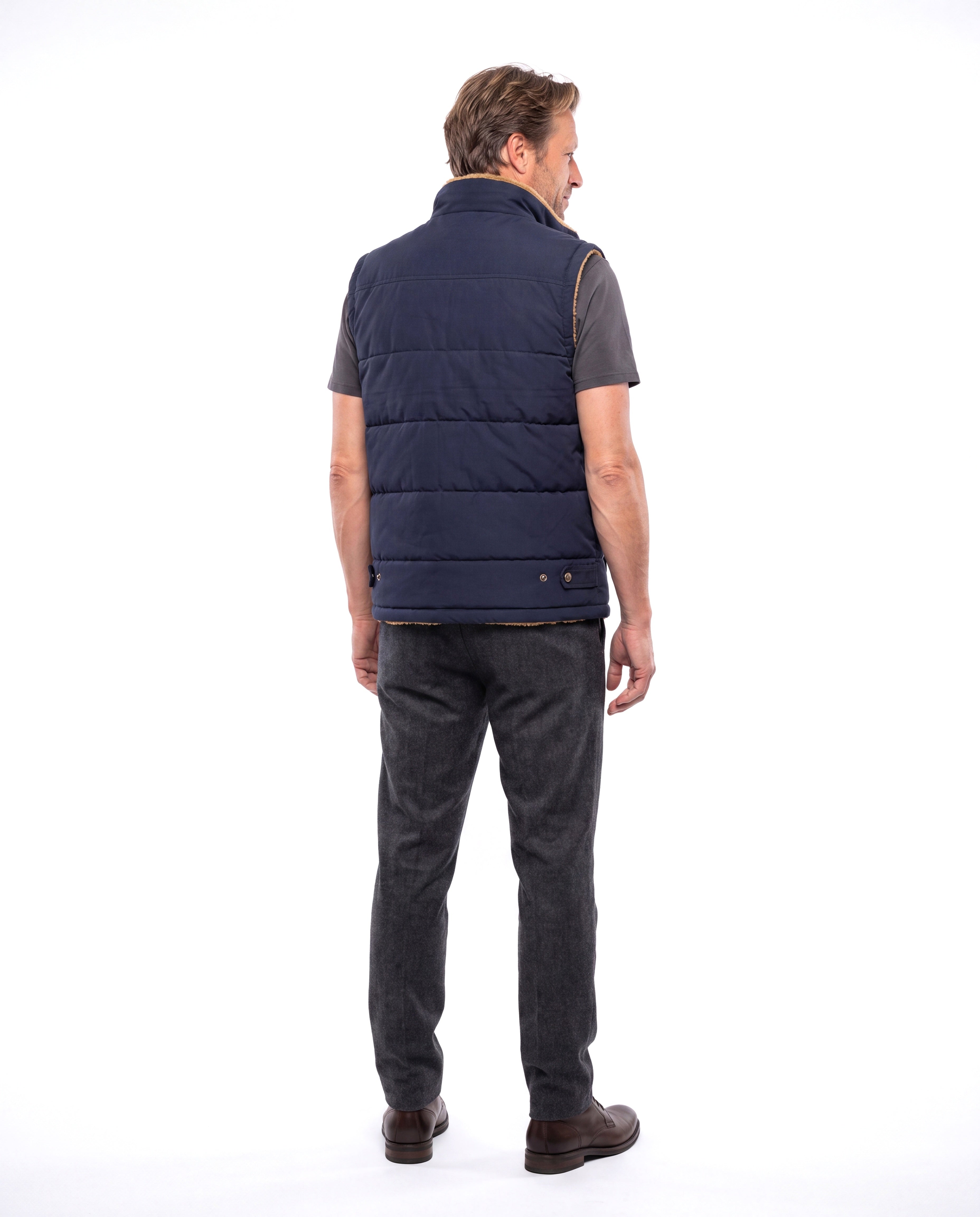 Men's Quilted Vest with Stand-Up Collar