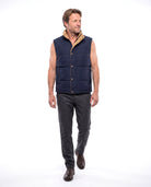 Men's Quilted Vest with Stand-Up Collar
