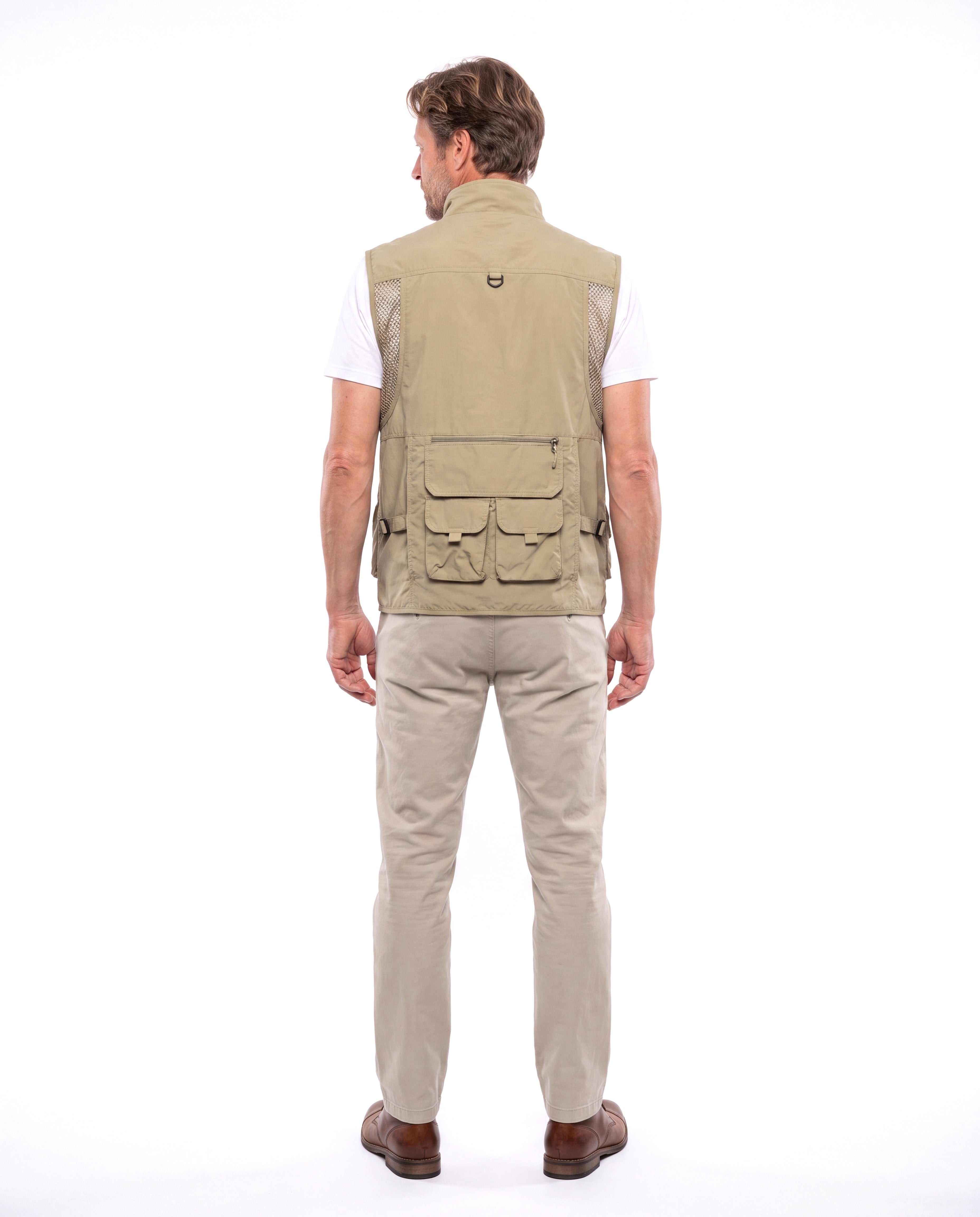 Men's Cotton Utility Vest with Multiple Pockets