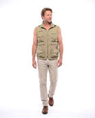 Men's Cotton Utility Vest with Multiple Pockets
