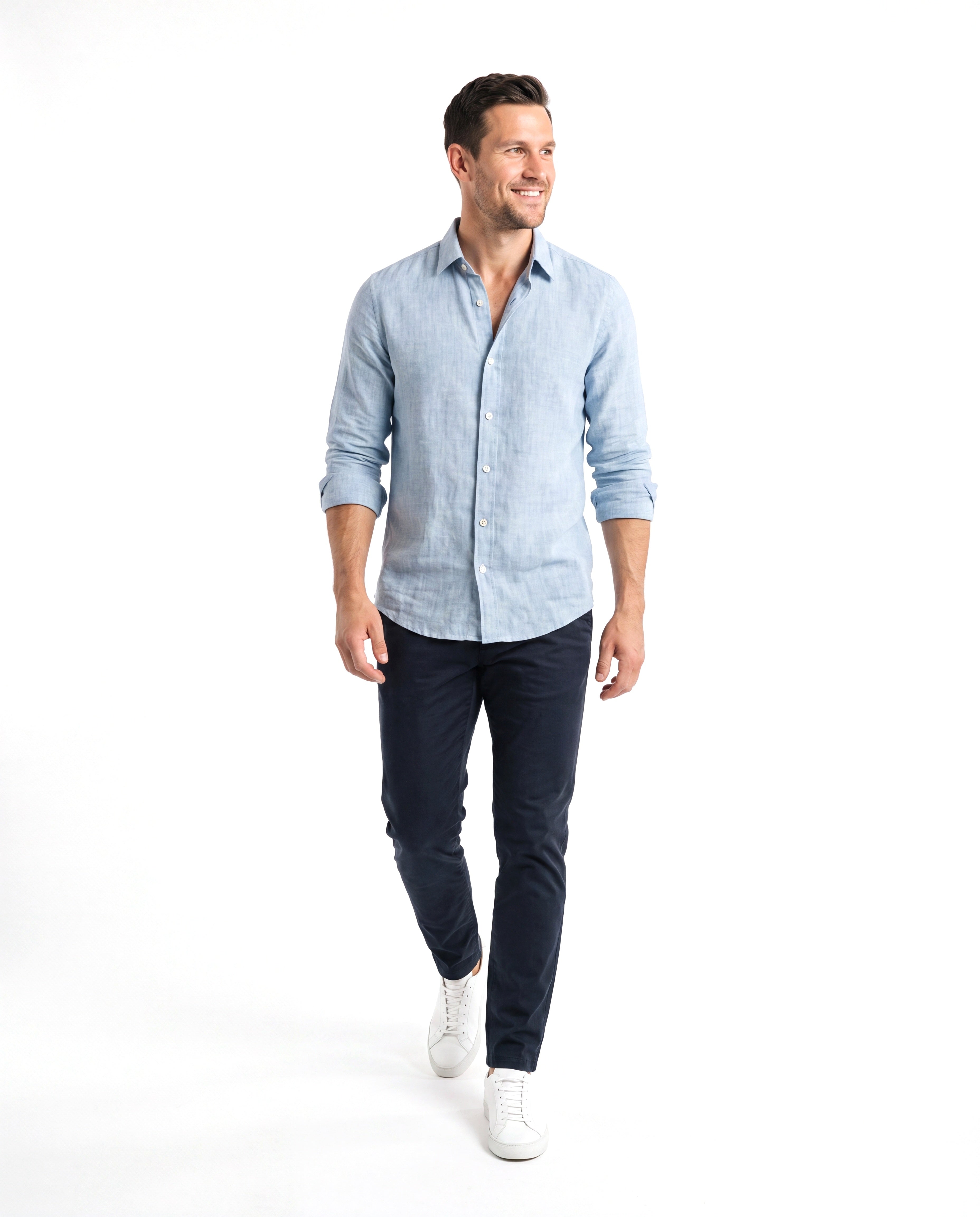 Men's Poplin Shirt with Slim Fit