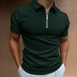 Men's Ribbed Zip Polo Short Sleeve