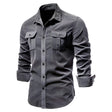 Men's Cotton Cargo Shirt Chest Pockets