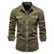 Men's Cotton Utility Shirt Chest Pockets
