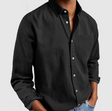 Men's Cotton Linen Button-Down Shirt Chest Pocket