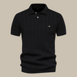 Men's Ribbed Knit Polo Short Sleeve