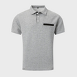 Men's Textured Polo Shirt Contrast Pocket Trim