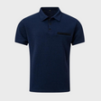 Men's Textured Polo Shirt Contrast Pocket Trim