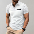 Men's Textured Polo Shirt Contrast Pocket Trim