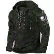 Gerald | Rugged Lace-Up Skull Hoodie
