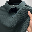 Men's Textured Polo Shirt Wrinkle Resistant