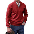 Men's Quarter Zip Cashmere Sweater Mock Neck