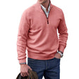 Men's Quarter Zip Cashmere Sweater Mock Neck
