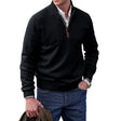 Men's Quarter Zip Cashmere Sweater Mock Neck