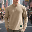 Carson | Modern Waffle Quarter-Zip Sweater