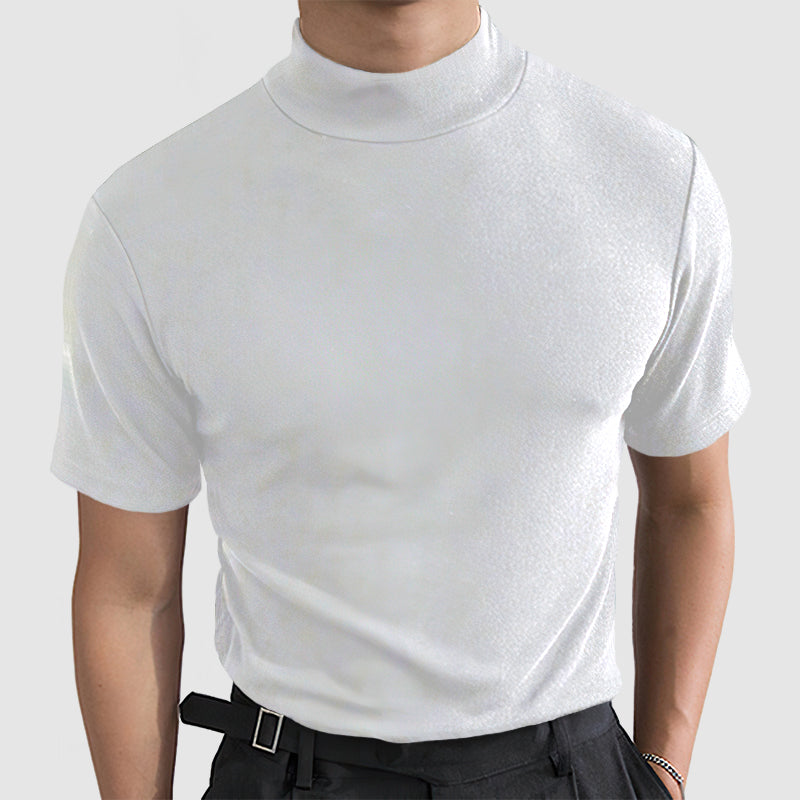 Ryan | Modern Mock Neck Slim-Fit T-Shirt - Valereo