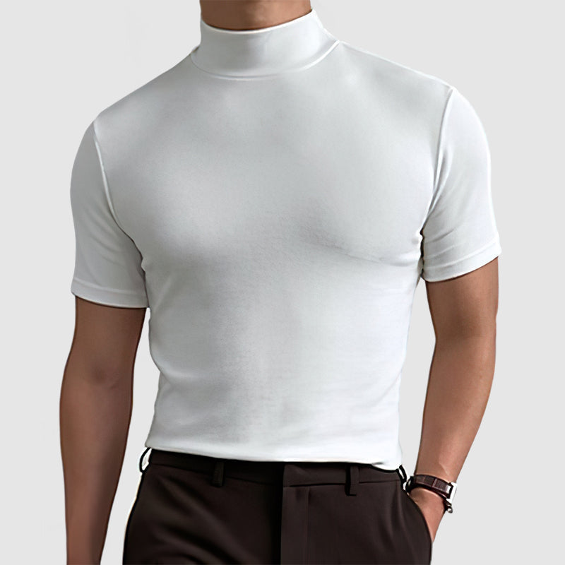 Ryan | Modern Mock Neck Slim-Fit T-Shirt - Valereo