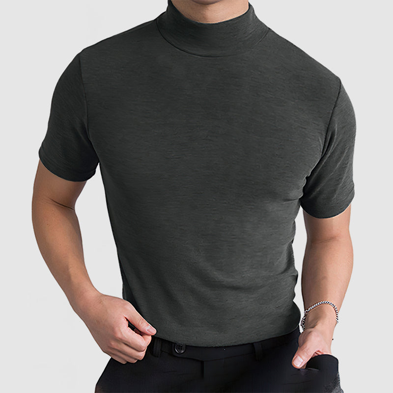 Ryan | Modern Mock Neck Slim-Fit T-Shirt - Valereo